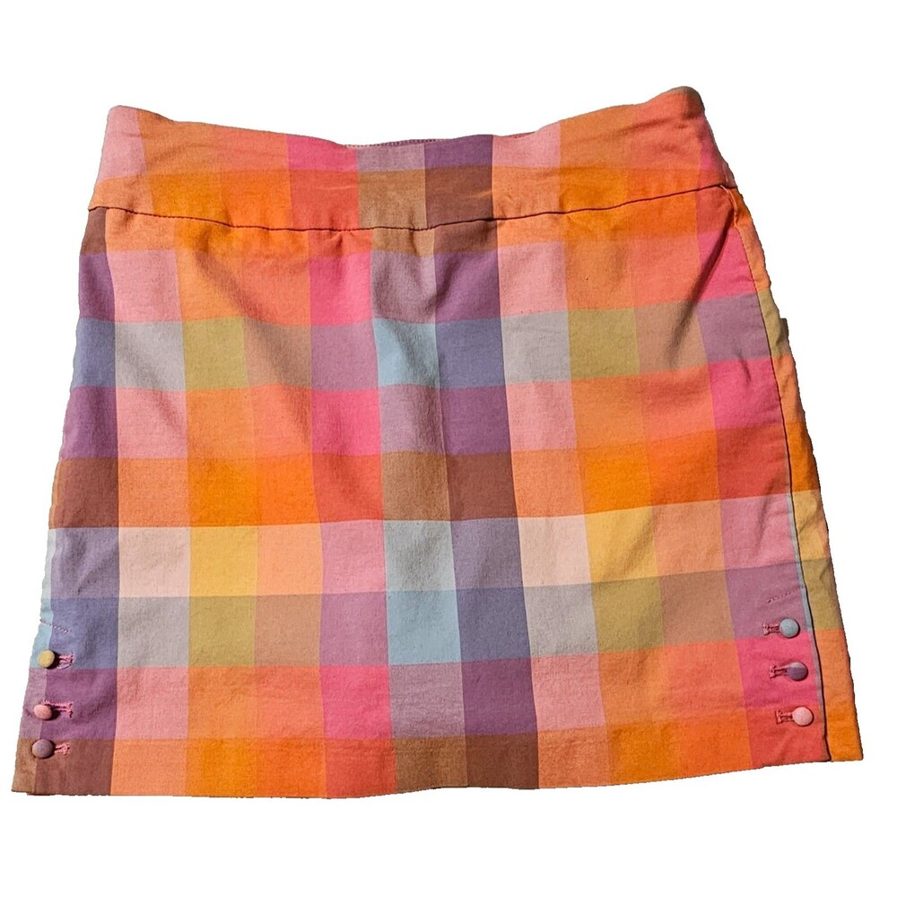 Versona Women's Multi-Color Plaid Stretch Pull-On Skort Size S/Preppy/Fun/Girly - Picture 2 of 8